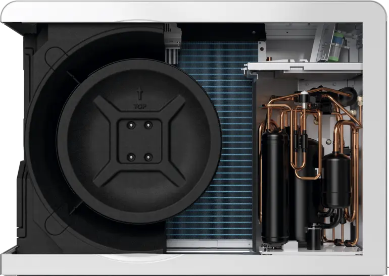 Bosch Compress 6800i AW Innenaufbau mit Kompressor und Kältemittelkreislauf